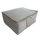 Porta Edredon Organizador Sintético Prático Xadrez Bege G