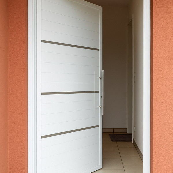 Porta Em Alumínio Lambril Simples 2,10x 0,70 S/ Vidro