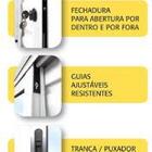 Porta Em Alumínio Veneziana Cristal 03 Folhas Branco - 210x160