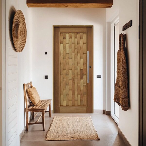 Porta Em Pé Batente Puxador Barra Chata 82cm X 210cm  Abertur