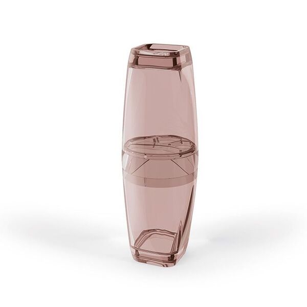 Porta Escova Com Tampa Premium Rosa - 23cm