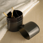 Porta Escova com Tampa Oval Preto Plástico Bulky Coza