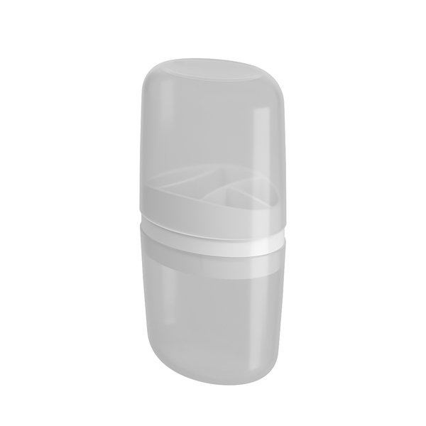 Porta Escova com Tampa Oval Transparente Plástico Bulky Coza