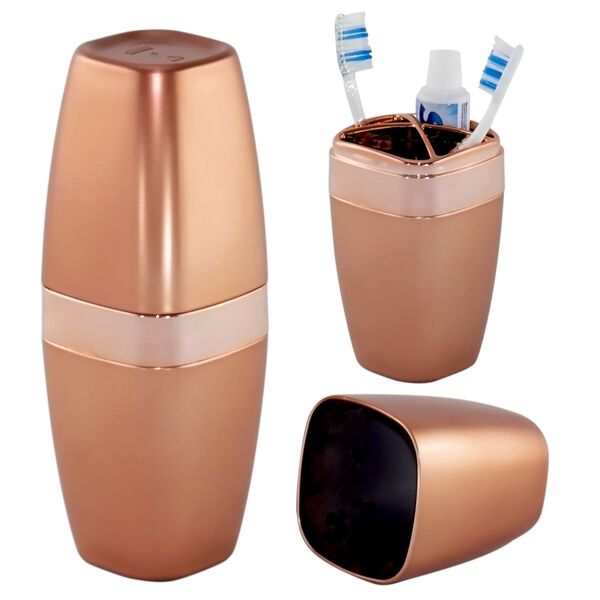 Porta Escova Creme Dental Cobre Rosé Gold Fosco