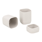 Porta Escova de Bancada para Banheiro Plástico Bege Aura OU