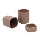 Porta Escova de Bancada para Banheiro Plástico Marrom Amêndoa Aura OU