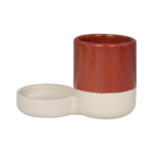 Porta Escova de Dente de Bancada para Banheiro Cerâmica Terra Glaze Sensea