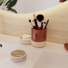 Porta Escova de Dente de Bancada para Banheiro Cerâmica Terra Glaze Sensea