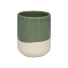 Porta Escova de Dente de Bancada para Banheiro Cerâmica Verde Glaze Sensea