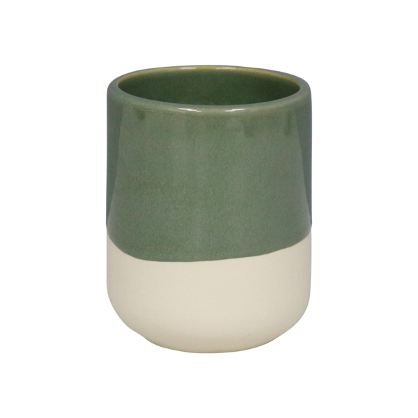 Porta Escova de Dente de Bancada para Banheiro Cerâmica Verde Glaze Sensea