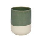 Porta Escova de Dente de Bancada para Banheiro Cermica Verde Glaze Sensea