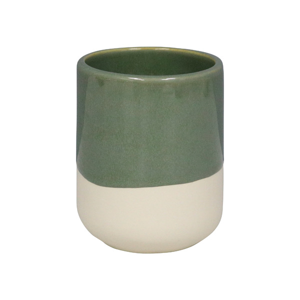 Porta Escova de Dente de Bancada para Banheiro Cermica Verde Glaze Sensea