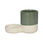 Porta Escova de Dente de Bancada para Banheiro Cerâmica Verde Glaze Sensea