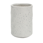 Porta Escova de Dente de Bancada para Banheiro Cerâmica Branco Contorno Oikos