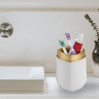 Porta Escova de Dente Branco e Dourado Fosco Arthi