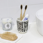 Porta Escova de Dente Cerâmica Zebrado Osaka YOI