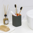 Porta Escova de Dente Cinza e Laranja em Cerâmica Flashy Importado