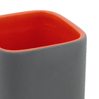 Porta Escova de Dente Cinza e Laranja em Cerâmica Flashy Importado