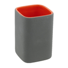 Porta Escova de Dente Cinza e Laranja em Cerâmica Flashy Importado
