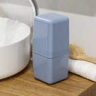 Porta Escova de Dente com Tampa Azul em Plástico Cube Coza