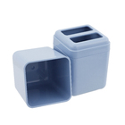 Porta Escova de Dente com Tampa Azul em Plástico Cube Coza