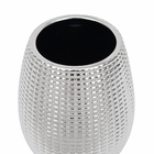 Porta Escova de Dente de Bancada para Banheiro Cerâmica Cromado Queen Sensea