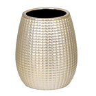 Porta Escova de Dente de Bancada para Banheiro Cerâmica Dourado Queen Sensea