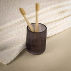 Porta Escova de Dente de Bancada para Banheiro Vidro Fumê Gatsby Sensea