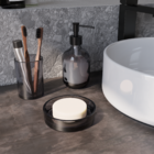 Porta Escova de Dente de Bancada para Banheiro Vidro Fumê Studio Sensea