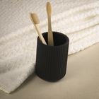 Porta Escova de Dente de Bancada para Banheiro Resina Preto Glamour Sensea