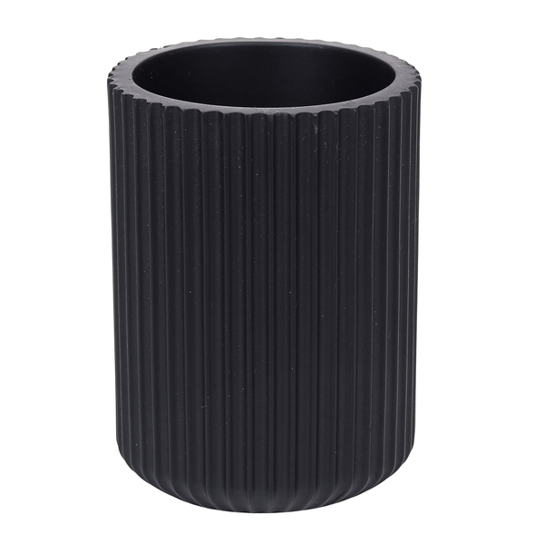 Porta Escova de Dente de Bancada para Banheiro Resina Preto Glamour Sensea