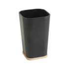 Porta Escova de Dente de Bancada para Banheiro Plástico e Madeira Preto Scandi Sensea