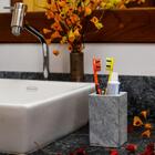 Porta Escova De Dente Pia Bancada Em Pedra Sabão 11x7cm