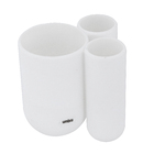 Porta Escova de Dente Plástico Redondo Branco Touch Umbra