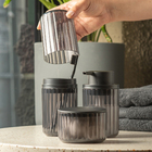 Porta Escova de Dente Plástico Redondo Cinza Groove Classic Ou