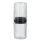 Porta Escova de Dente Plástico Redondo Incolor Groove Classic