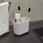 Porta Escova de Dente Plástico Retangular Branco Step Umbra