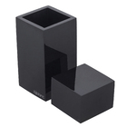 Porta Escova de Dente Quadrado Resina Preto Top Bain Blanc