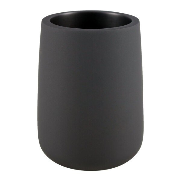 Porta Escova de Dente Resina Cilíndrico Color Preto Sensea