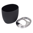 Porta Escova de Dentes Plástico Redondo Preto Spoom Coza