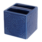 Porta escova de Dentes Quadrado Cerâmica Azul Espressione