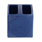Porta escova de Dentes Quadrado Cerâmica Azul Espressione
