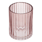 Porta Escova de Dentes Redondo Vidro Rosa Espressione