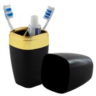 Porta Escova E Algodão Com Suporte Fixação Por Ventosa 3 Peça