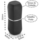 Porta Escova/pasta Com Tampa Preto E Prata Arthi