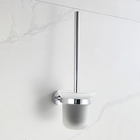 Porta Escova Sanitaria De Parede Em Vidro Cromado Estiloso