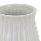 Porta Escovas de Dente Cilíndrico Cerâmica Branca Oikos