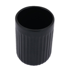 Porta Escovas de Dente Cilíndrico Cerâmica Preta Oikos