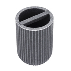 Porta Escovas de Dente Cilíndrico Plástico Cinza Oikos