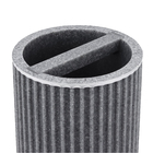 Porta Escovas de Dente Cilíndrico Plástico Cinza Oikos